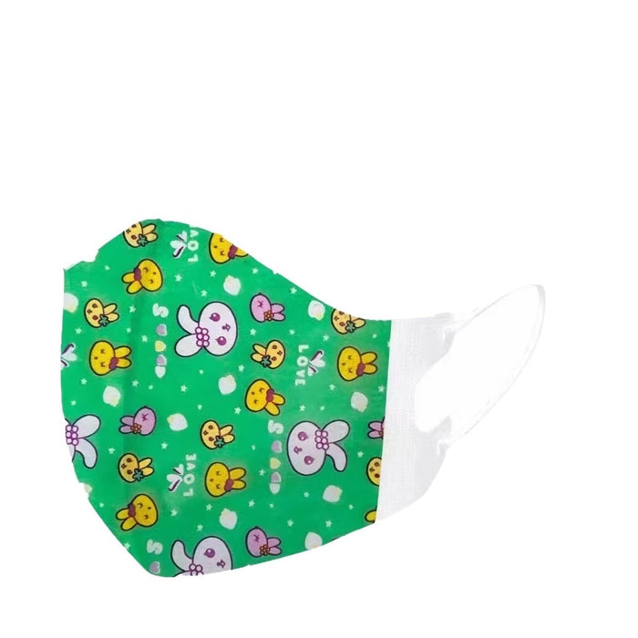 Toddlers Infant Disposable Face Masks Green-Rabbit-30-Masks Green-Rabbit-30-Masks