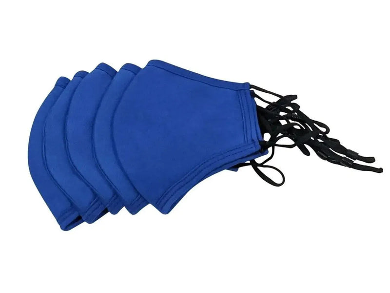 Cotton Cloth Face Mask Reusable Washable, Blue, 5 Pack-FuturePPE-Dr Medic
