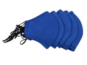 Cotton Cloth Face Mask Reusable Washable, Blue, 5 Pack-FuturePPE-Dr Medic