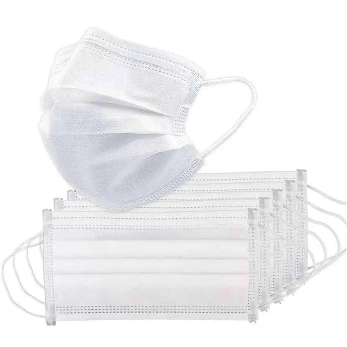 FuturePPE 3 Ply Disposable Face Mask , 3PLY, 3-PLY Face Mask - Surgical Masks-Dr Medic-White-50 Masks-Dr Medic