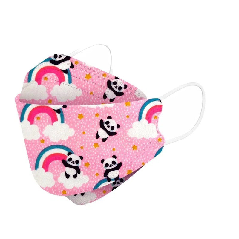 Kids KF94 Face Masks, Kids Disposable Masks-Dr Medic-Pink Rainbow Panda-10 Pack-Dr Medic