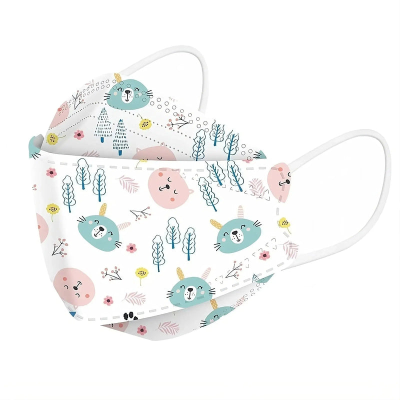 Kids KF94 Face Masks, Kids Disposable Masks-Dr Medic-White Cat-10 Pack-Dr Medic